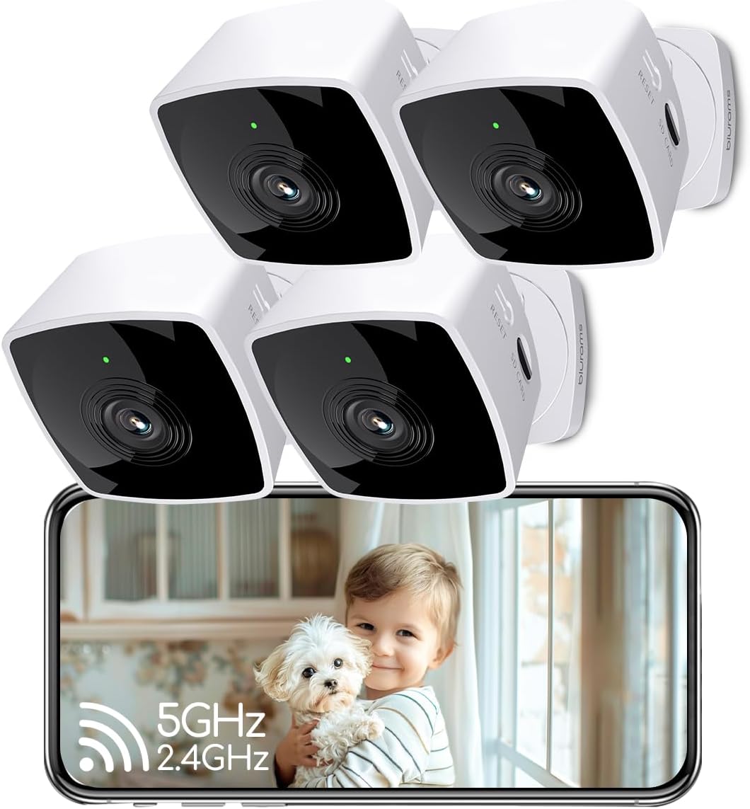 blurams Cameras for Home Security 5GHz, 2K Indoor Camera, Pet Camera with Phone App, AI Motion