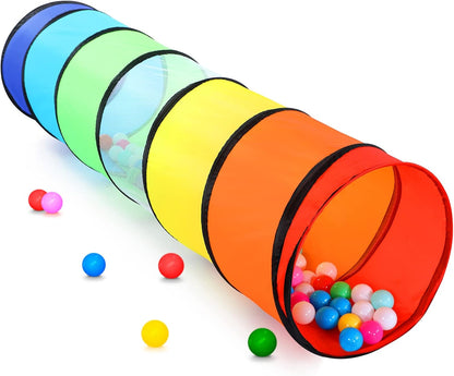 Kids Play Tunnel Tent for Toddlers, Colorful Pop Up Crawl Tunnel Toy for Baby or Pet with