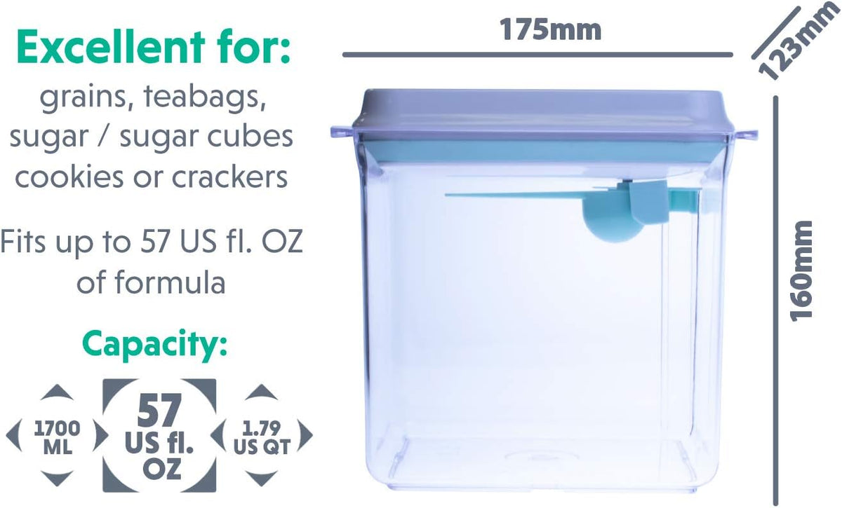 BopTop (1pc - 1700ml) Airtight Food Storage Container – Mechanical Silicone Seal Canister