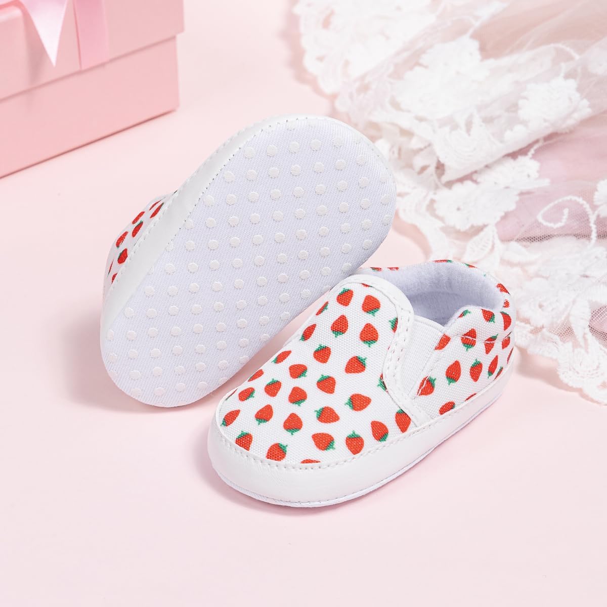 Morbido Infant Baby Boys Girls Canvas Sneaker Toddler Slip On Anti Skid Newborn First Walkers Candy