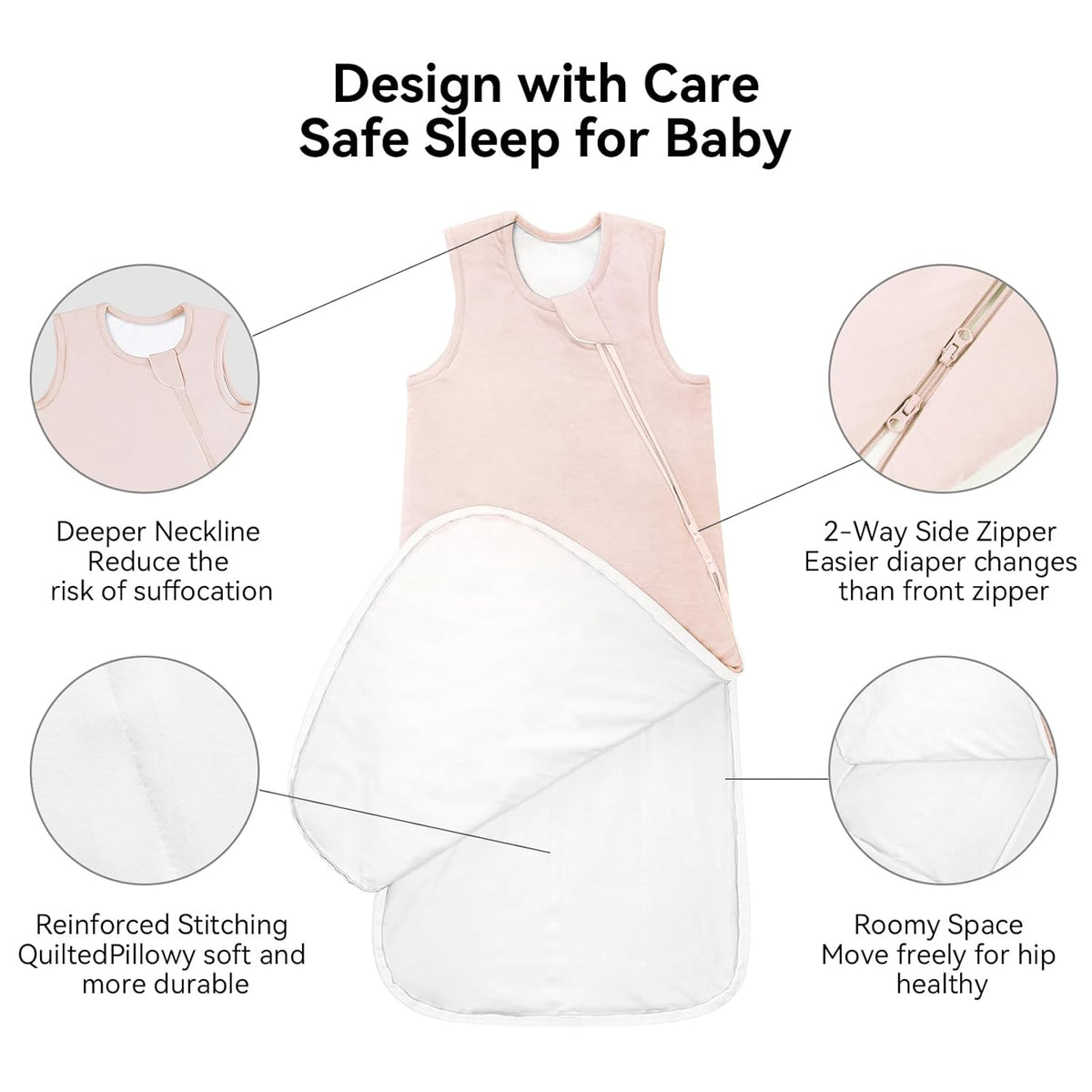 BubblePanda Rayon Made from Bamboo Sleep Sack 6-12 Months 0.5 Tog Soft Lightweight Toddler Sleep