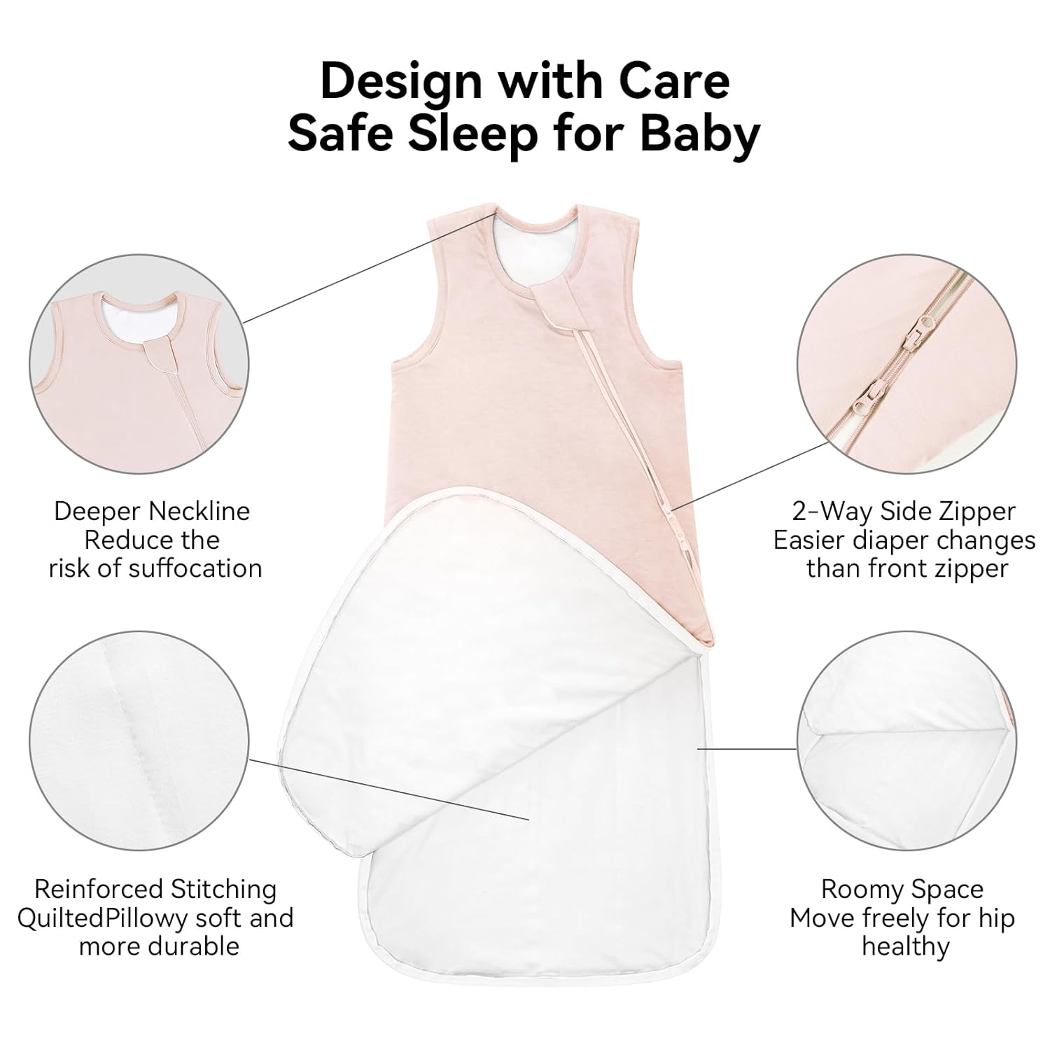 BubblePanda Rayon Made from Bamboo Sleep Sack 2t-3t 0.5 Tog Soft Lightweight Toddler Sleep Sack