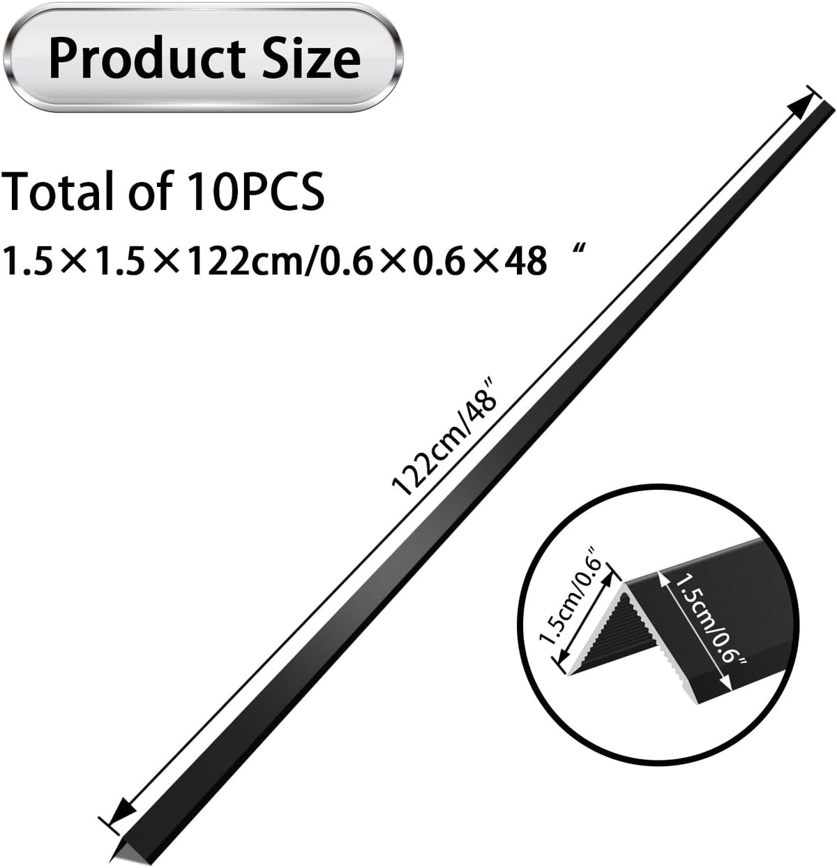 Aluminum Alloy Metal Corner Protector 10PCS Wall Corner Protector 0.6x0.6x48 inches Corner Trim