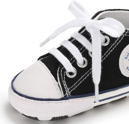 Unisex Baby Girls Boys Canvas High-top Shoes, Newborn Infant Anti-Slip Soft Sole Frist Walking
