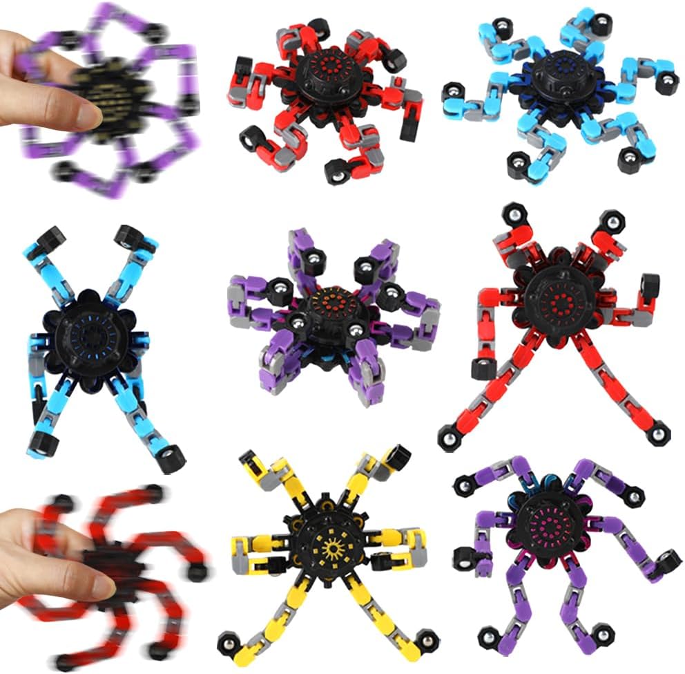 Fidget Spinners, 8 Pack Transformable Fidget Spinners Toys Party Favors for Kids 4-8 8-12 Goodie