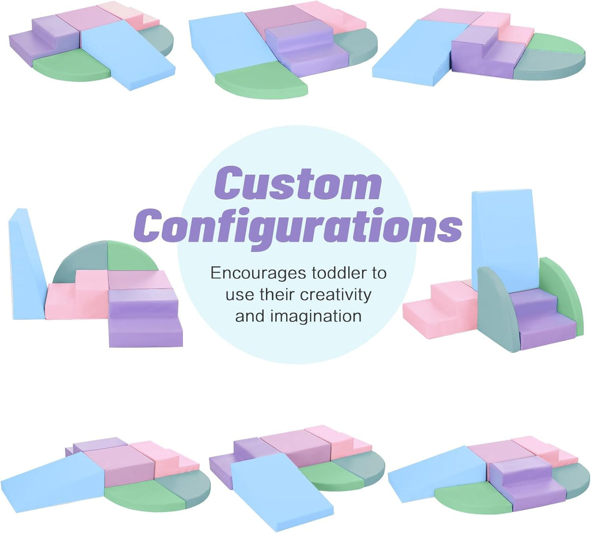 6-Piece Foam Climbing Blocks for Toddlers: Colorful Climbing Gym PU Leather Baby Foam Building