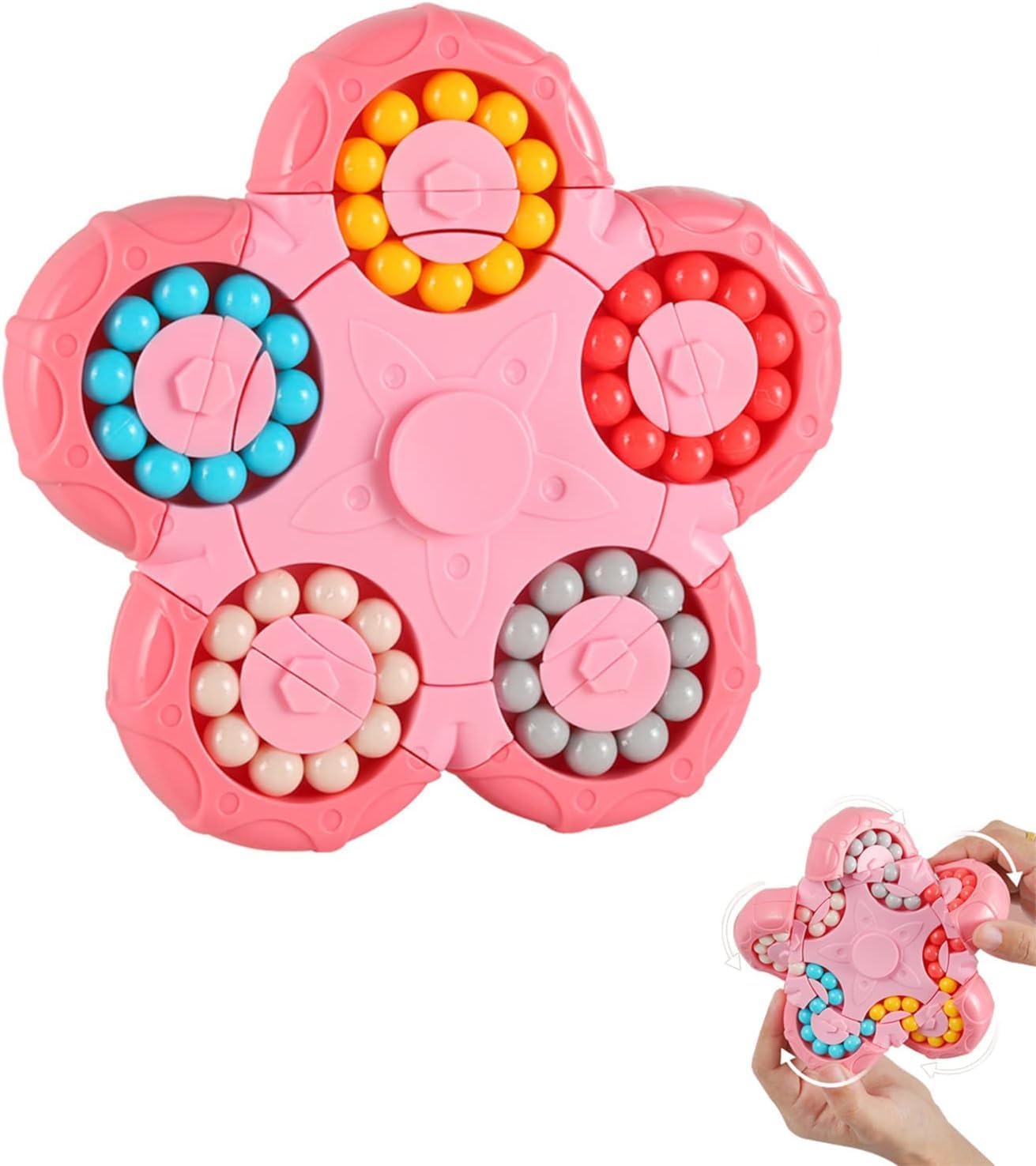 YUDANSI Magic Bean Puzzle Toy, Rotating Magic Bean Fidget Toys 2-in-1, Magic Ball Brain Teaser STEM