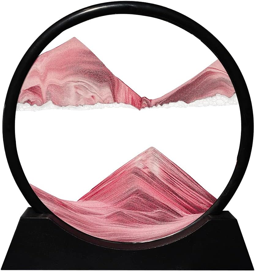 Aoderun Moving Sand Art Picture Round Glass 3D Deep Sea Sandscape in Motion Display Flowing Sand