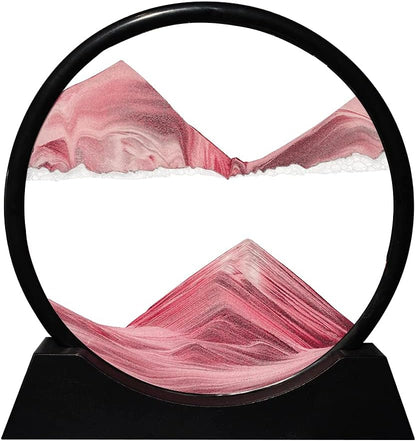 Aoderun Moving Sand Art Picture Round Glass 3D Deep Sea Sandscape in Motion Display Flowing Sand