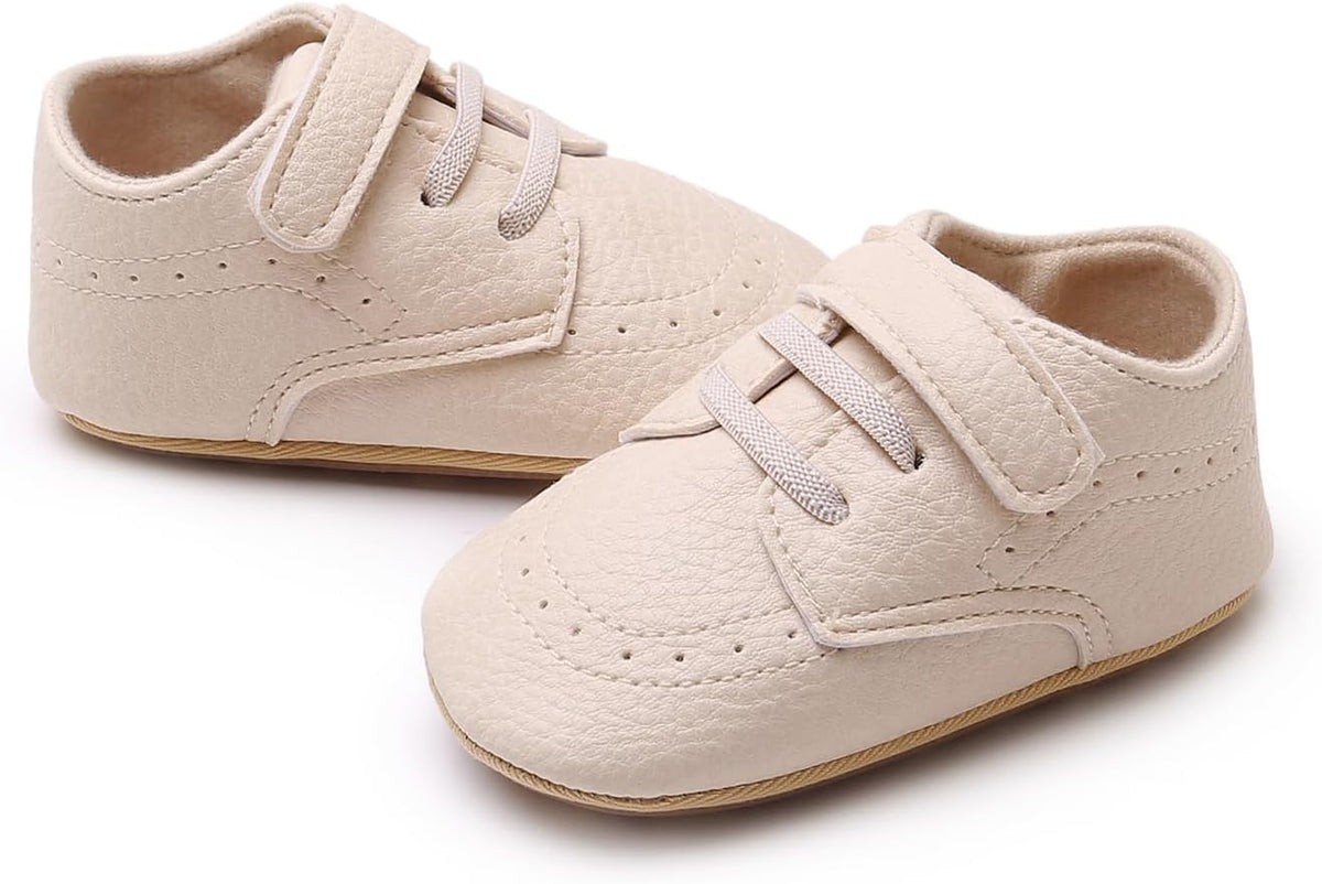 SOFMUO Baby Boys Girls High Top Ankle PU Leather Sneakers Soft Rubber Sole Infant Moccasins Newborn