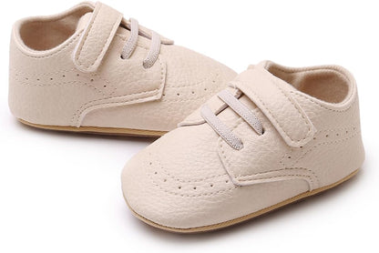 SOFMUO Baby Boys Girls High Top Ankle PU Leather Sneakers Soft Rubber Sole Infant Moccasins Newborn