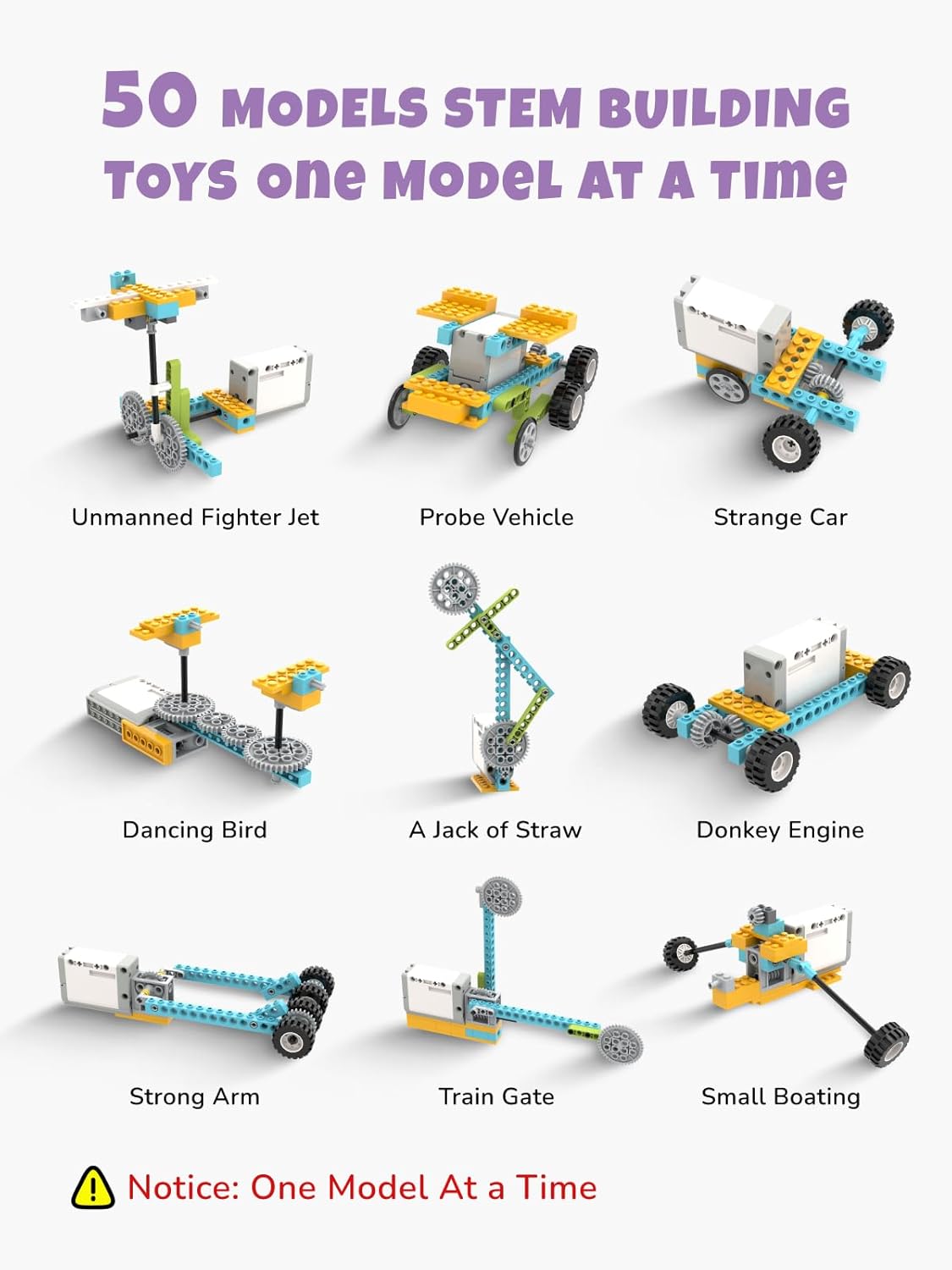 50-in-1 STEM Building Toys for Kids Aged 6-12: 50 Models Science Educational Engineering Blocks