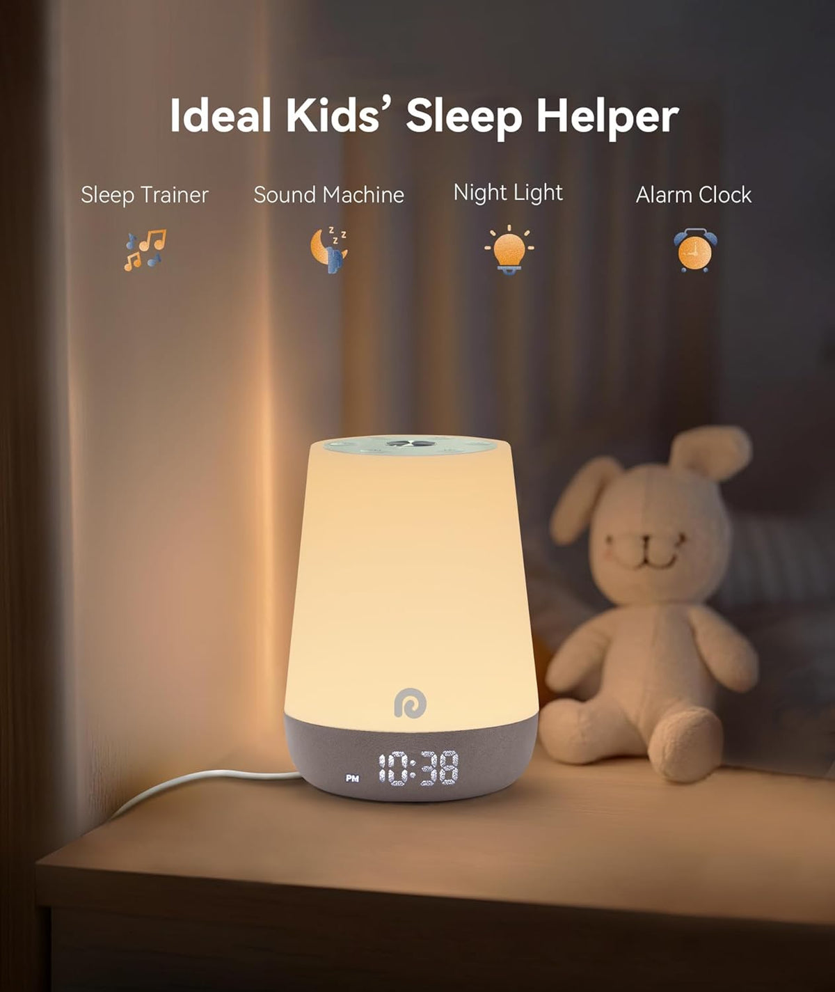 Dreamegg Sound Machine Baby - White Noise Sound Machine Baby With Night Light, Ok to Wake Alarm