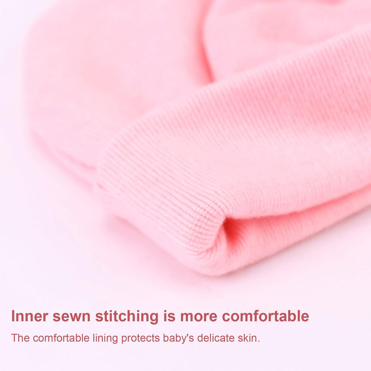 BQUBO Newborn Baby Hats Mittens Set Hospital Hat Beanie Infant Bow Hats Baby Gloves No Scratch