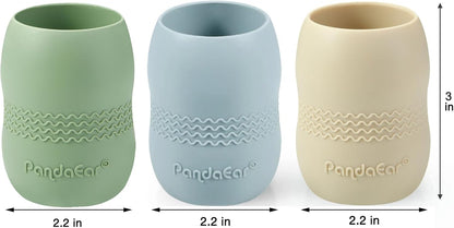 PandaEar 3 Pack 100% Tiny Silicone Drinking Training Cup for Baby and Toddler, Tiny Open Cups for