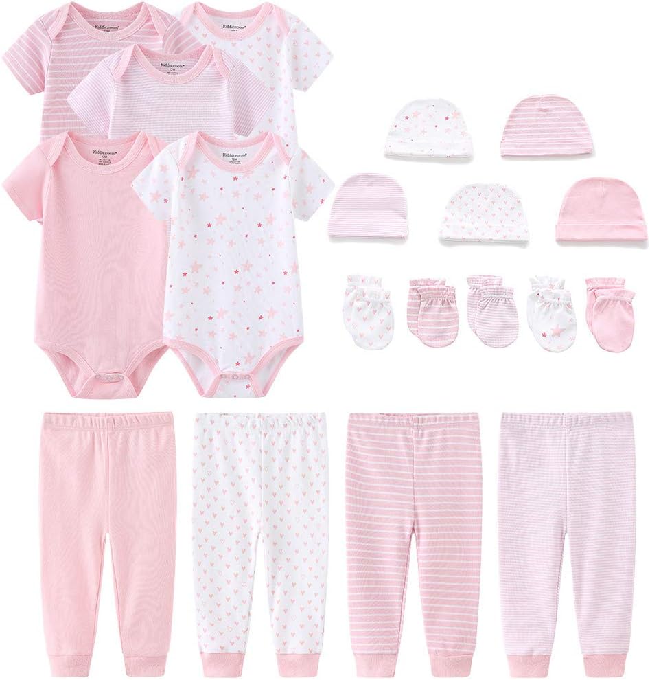 Kiddiezoom Newborn Baby Girl Boy Clothes Baby Outfits Pants Bodysuits Gifts Set Layette Set 0-3