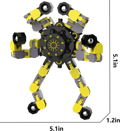 6 Pcs Deformable Robot Fidget Spinners Toys for Party Favor, Transformable Fingertip Spinner for