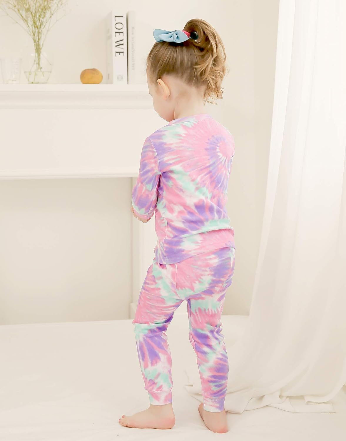 VAENAIT BABY 12M-12Y Toddler Kids Boys Girls 100% Cotton Marbling Tiedye Sung Fit Sleepwear Pajamas