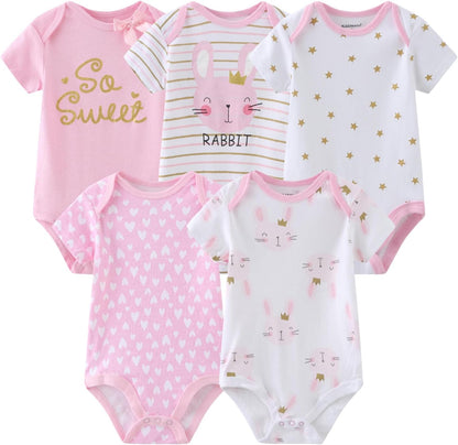 Newborn Layette Gift Set Bodysuits Pants for Baby Girl and Boy 24 Piece 100% Cotton Essentials and