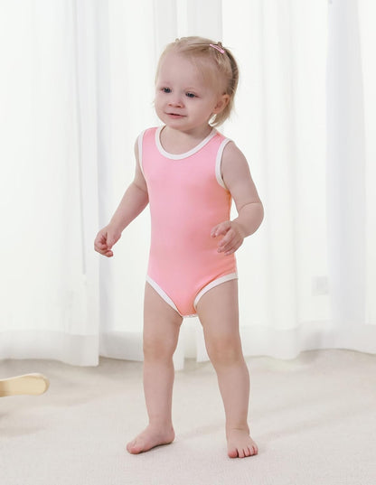 Baby Boy Girl Pajamas Toddler Infant Unisex Sleeveless Sleep Bodysuit Sleepwear Newborn Snap Snug
