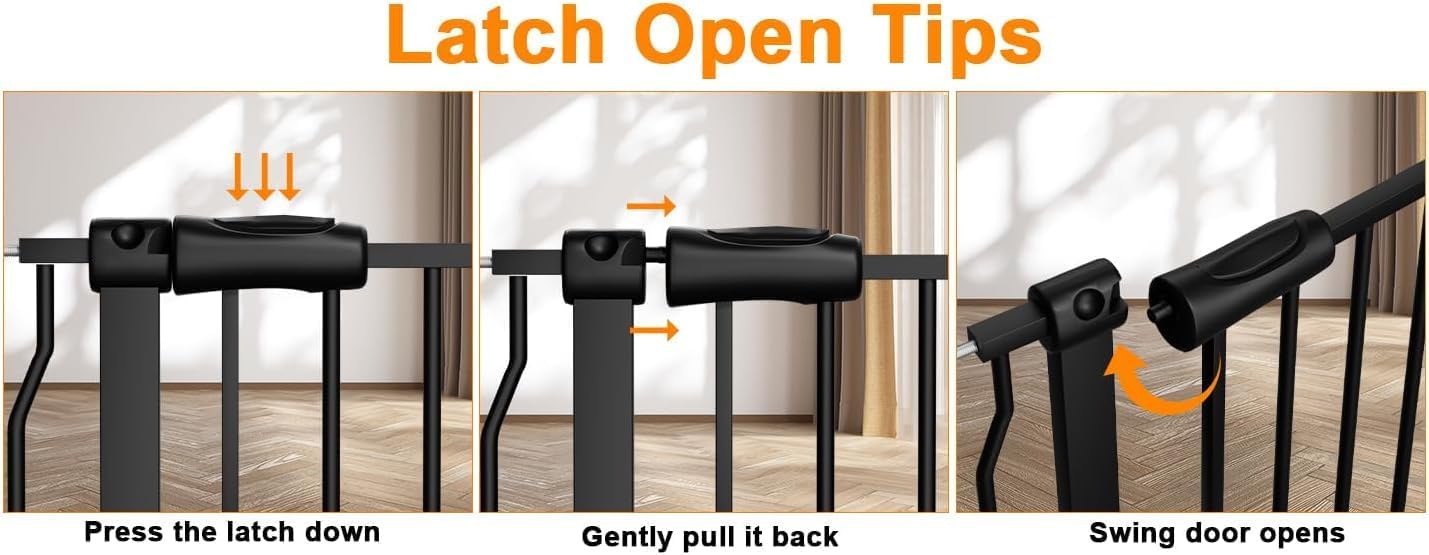 HOOEN 30" Tall Extra Wide Baby Gates for Doorways Stairs 86 to 105 Inch Large Long Pressure Mounted