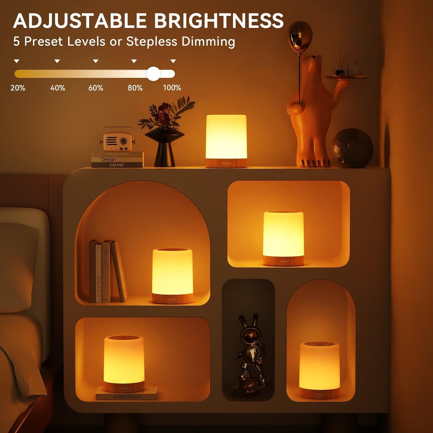 Night Light for Kids Baby, Dimmable Touch Lamp for Nursery, 11 RGB Colors 5 Brightness, Portable