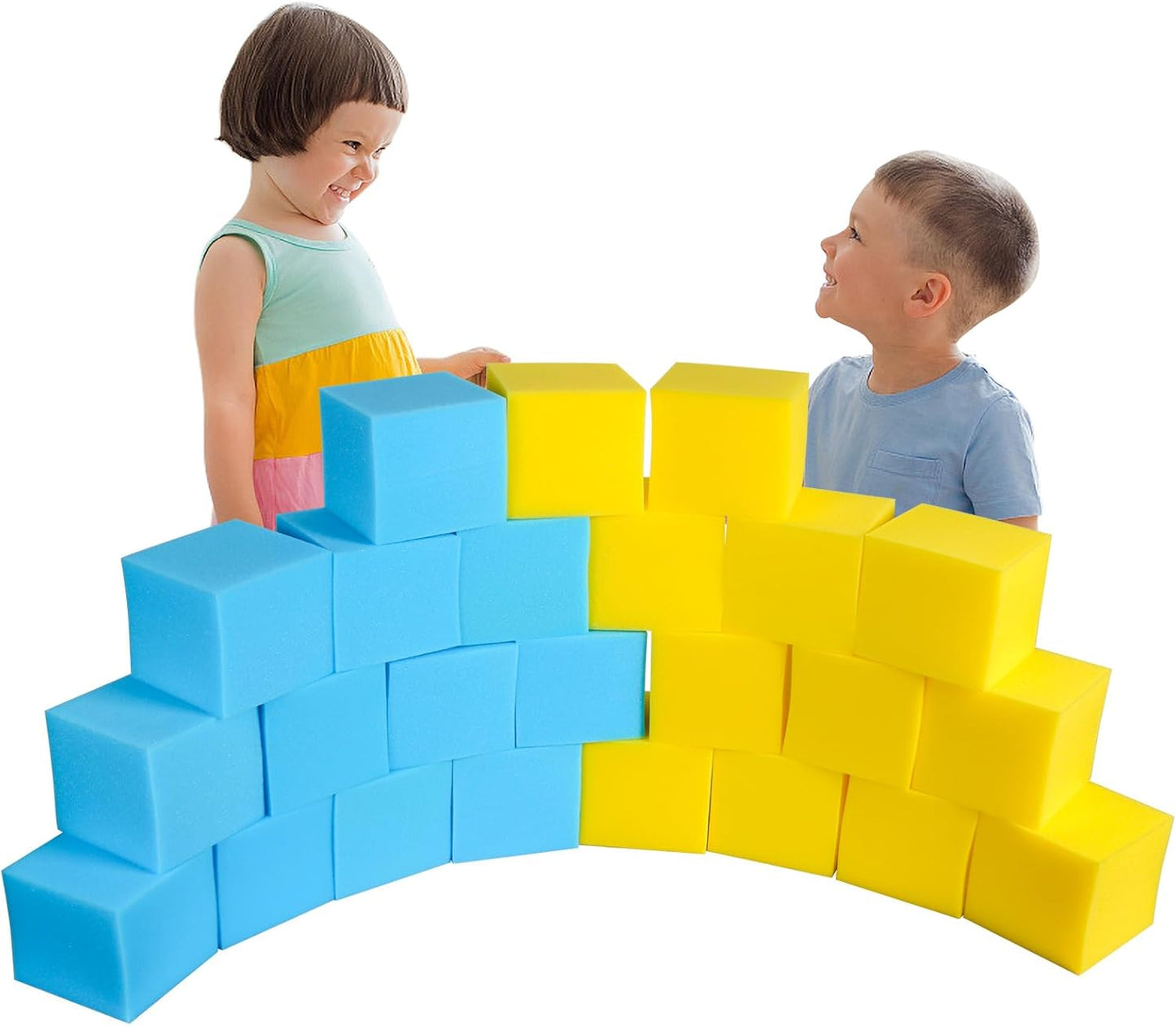 Foam Pit Cubes, 24 PCS 5 Inches Gymnastics Foam Blocks Trampoline Blocks, Multi-Sport Protective