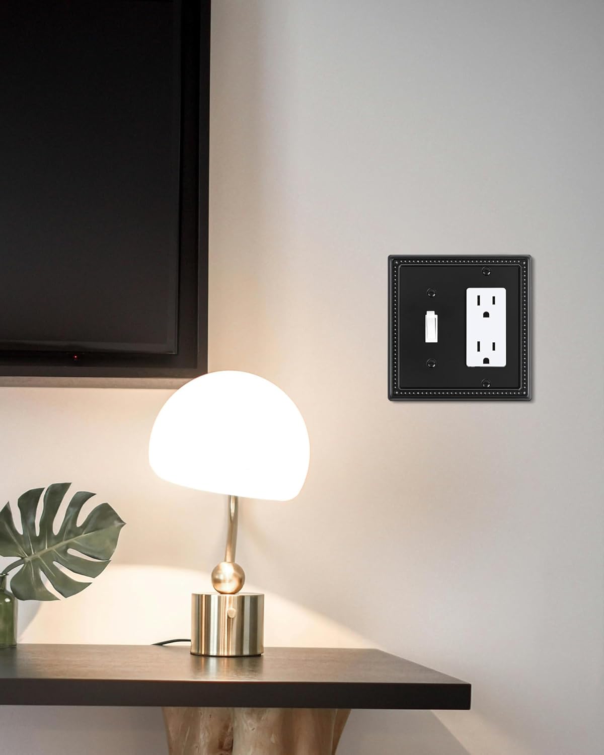 2-Pack Combo Toggle/Decorator Light Switch Cover Plate, Pearls Decorative Electrical Outlet Covers