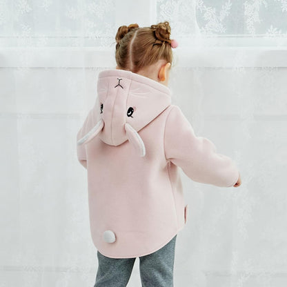 DAVE&BELLA Toddler Fleece Jacket, Baby Boys Girls Animal-shaped Hooded Zipper Long Sleeve Warm