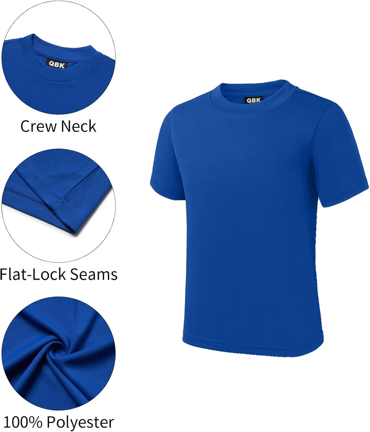 QBK 2T to Youth Neon Shirt Kids UPF 50+ Dry Fit Athletic Short Sleeve Rash Guard T Shirts for Boys