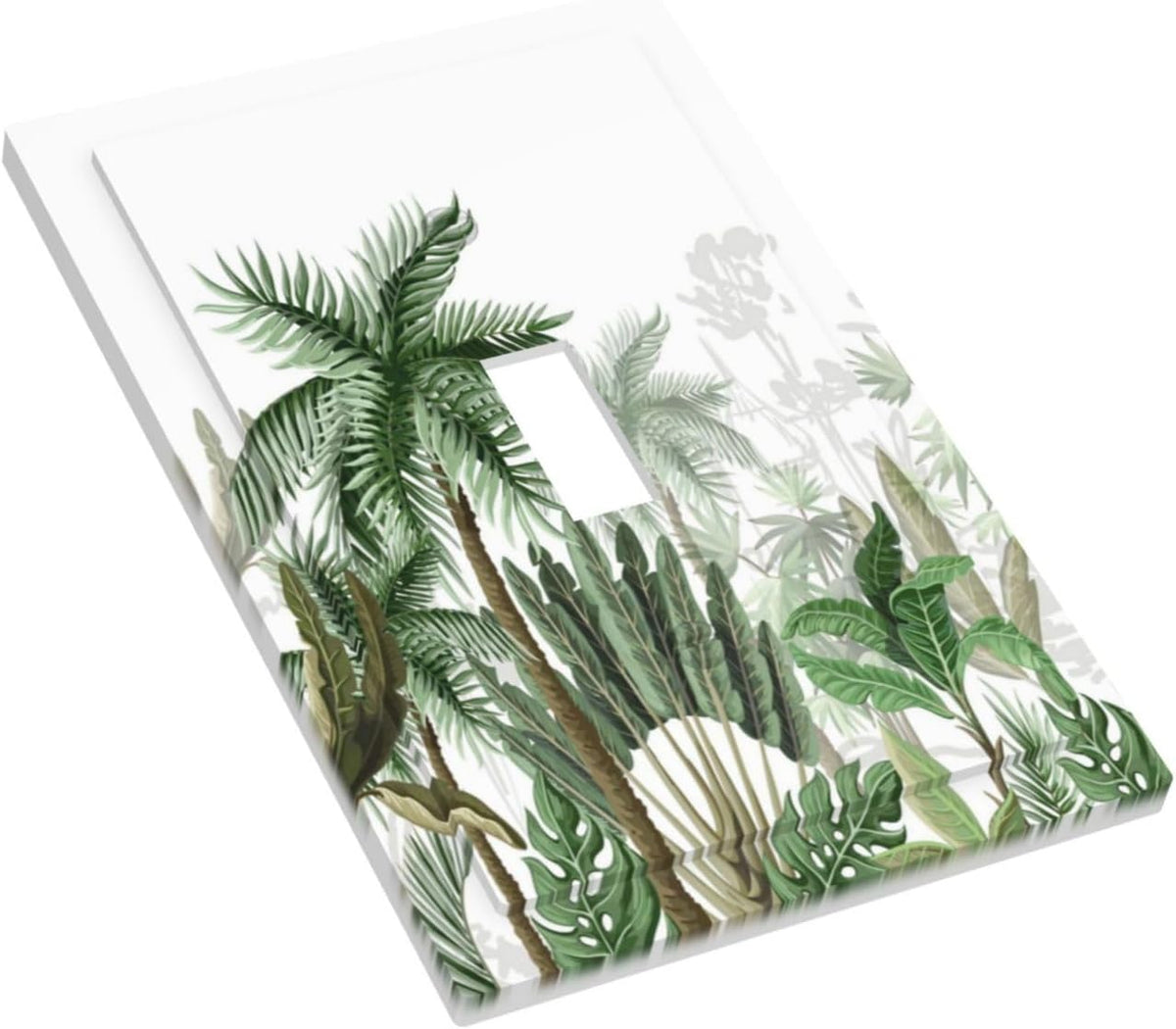 Palm Tree Banana Leaf Green Rainforest Natural Landscape Decorative Light Switch Cover 1 Gang