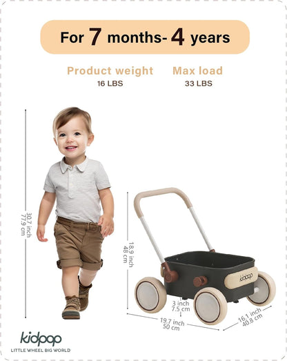 PULA Baby Push Walker with Wheels Toddler Wagon for First Learner Baby Toys 6-12 Months, 1 Year Old