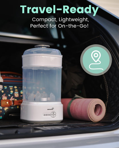 GROWNSY Bottle Sterilizer and Dryer, Compact Electric Steam Baby Bottle Sterilizer (Esterilizador