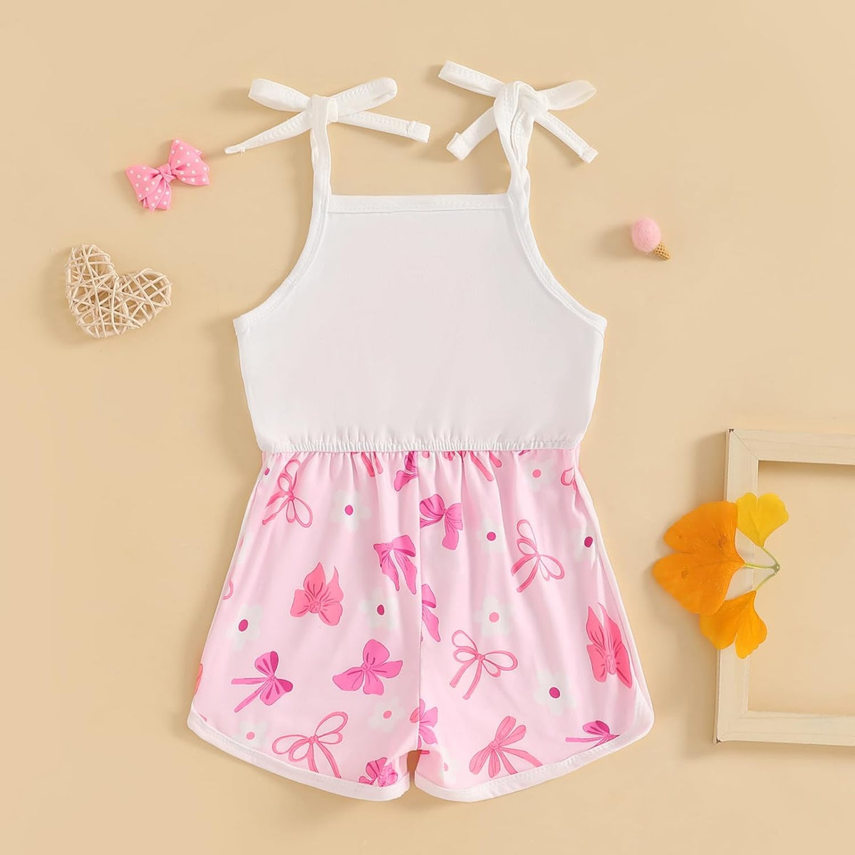 WZTYYDS Toddler Baby Girl Summer Clothes Floral Romper Tie-Up Strap Halter Jumpsuit Infant Summer