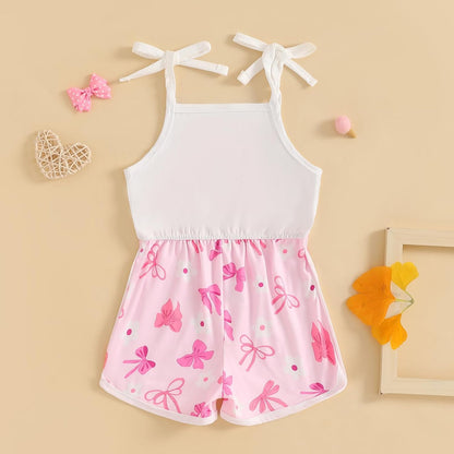 WZTYYDS Toddler Baby Girl Summer Clothes Floral Romper Tie-Up Strap Halter Jumpsuit Infant Summer