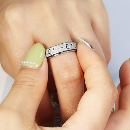 Anxiety Ring for Women Men, Titanium Stainless Steel Spinner Ring, 5 Colors, 6MM, Size 6-10, 3