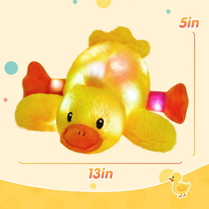 Glow Guards 12'' Light up Yellow Duck Stuffed Animal Soft LED Night Light Glowing Plush Toy Pillow