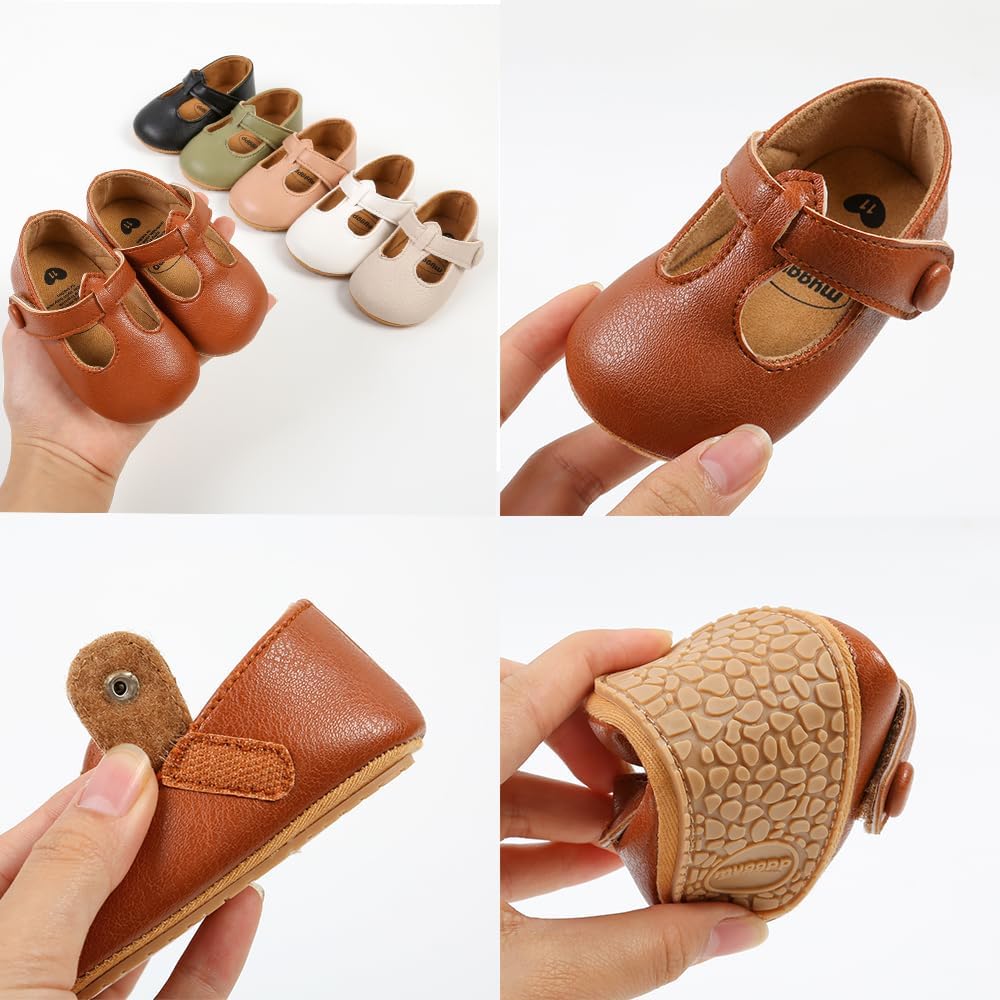 Baby Shoes Mary Jane Flats Non Slip Soft Sole Infant Toddler Sneakers First Walkers Party Christmas