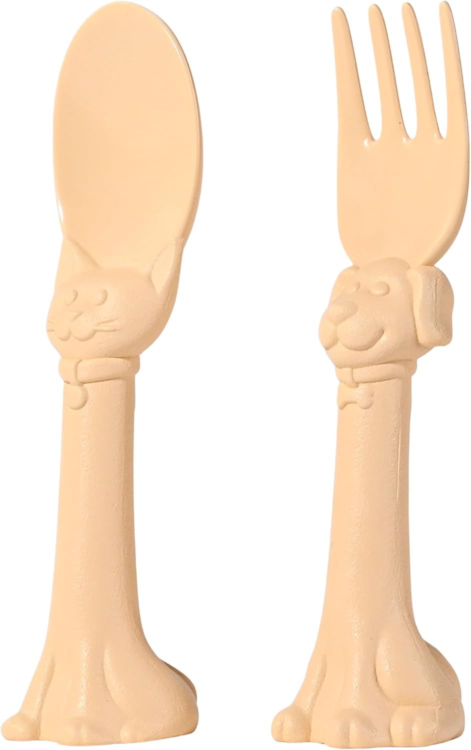 Made in USA Spoon la la Toddler Utensils Set - 2 Pack (1 Spoon & 1 Fork for Kids) - Self-Standing