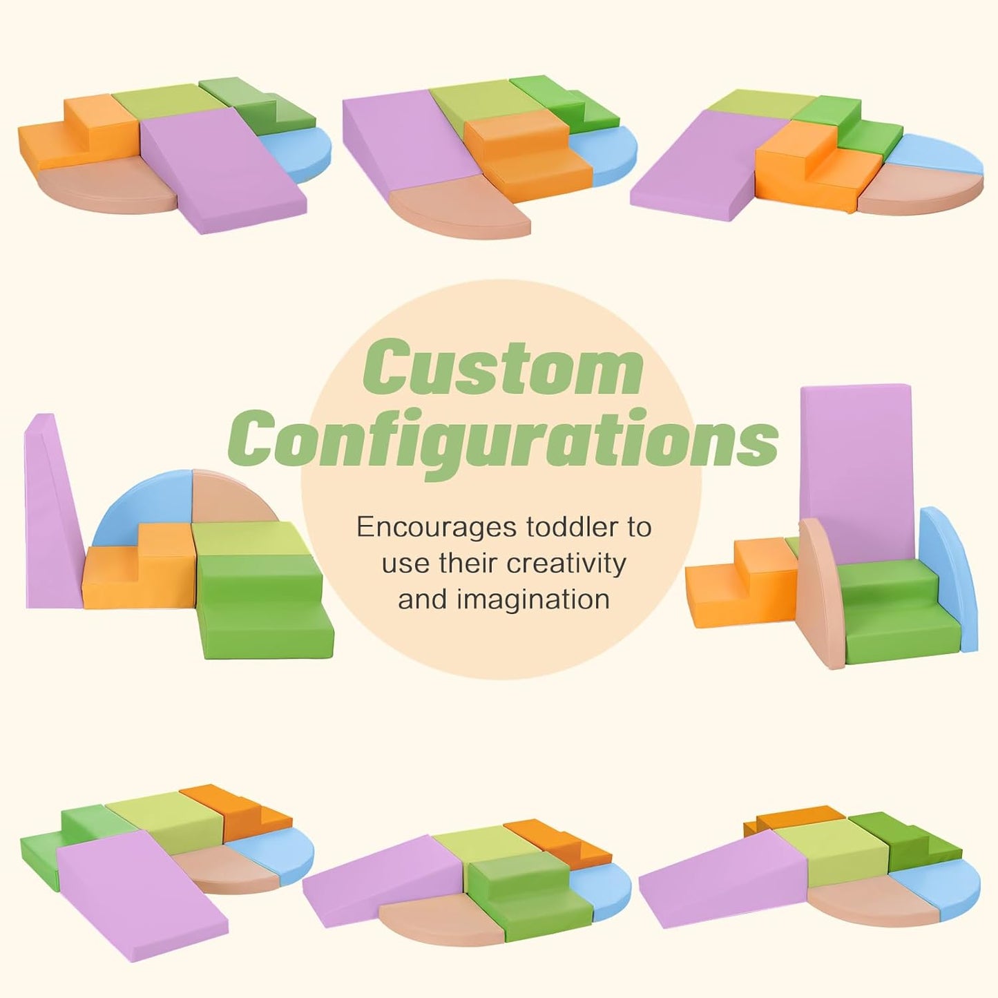 6-Piece Foam Climbing Blocks for Toddlers: Baby Foam Climbing Gym PU Leather Colorful Indoor Toy
