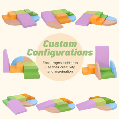 6-Piece Foam Climbing Blocks for Toddlers: Baby Foam Climbing Gym PU Leather Colorful Indoor Toy