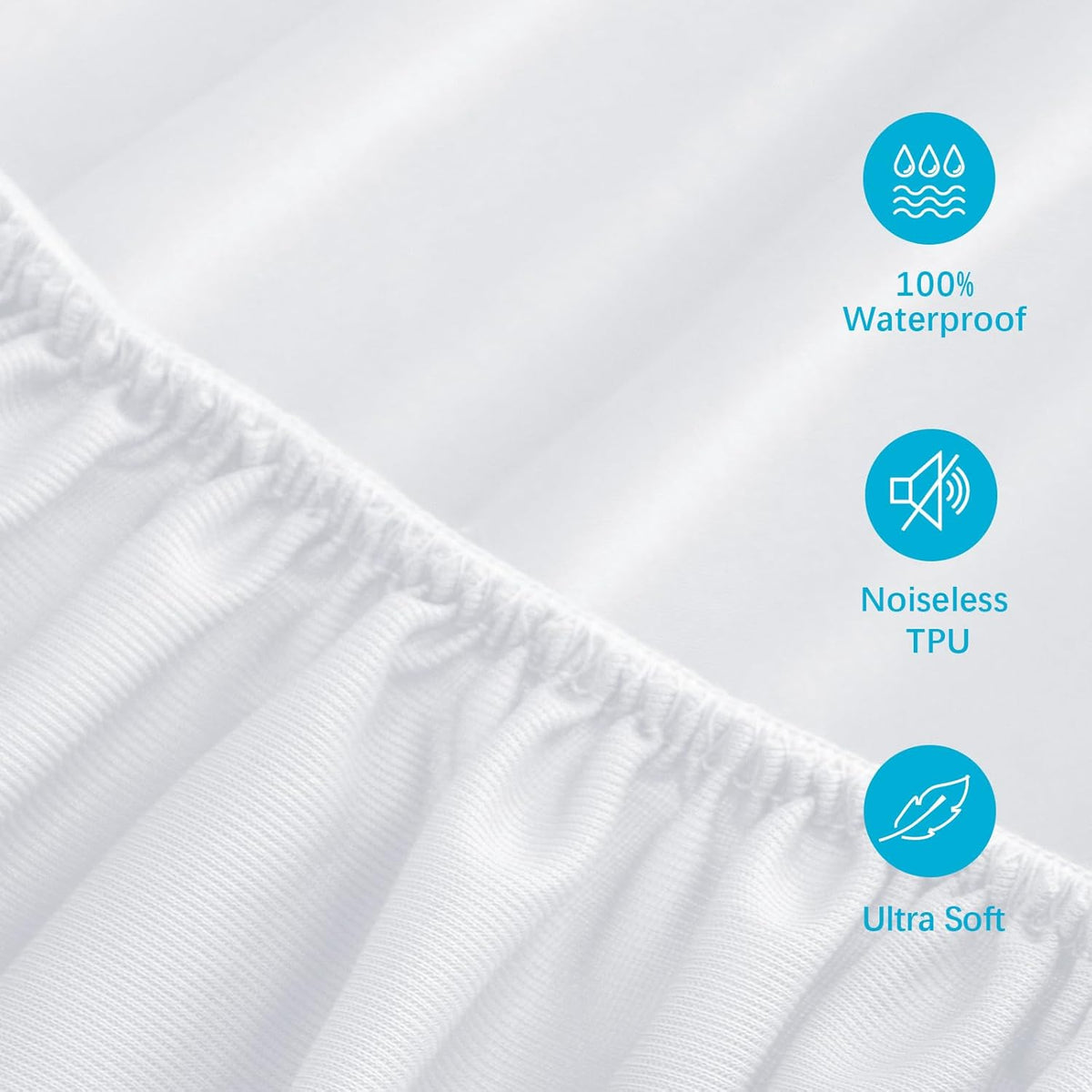 2 Pack Twin Mattress Protector Waterproof, Noiseless & Soft Coverage Mattress Fitted Sheet Twin
