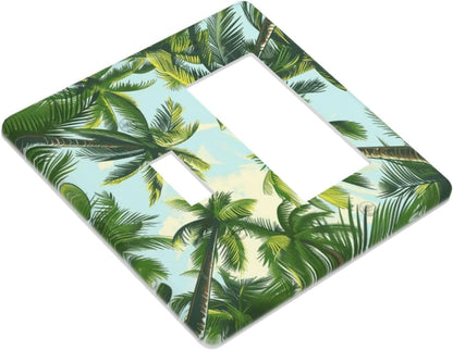 Summer Sky Coconut Palms Trees Green Plants Leaf Outlet Covers 1 Toggle 1 Rocker Combination
