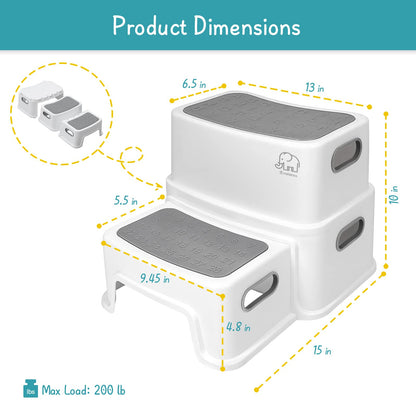 Forbena Toddler Step Stool for Bathroom Sink, 2 Step Stool for Kids Toilet Potty Training, Non-Slip