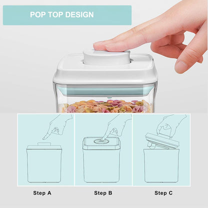 Airtight Food Storage Container - 0.5qt / 500ml Mini Square Pop Containers With Lids, Bpa Free