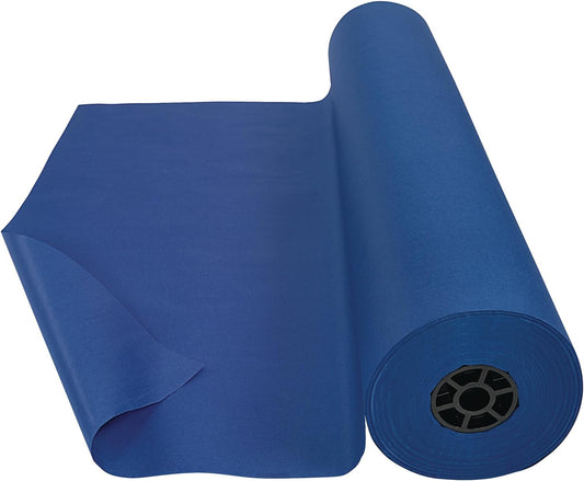 Colorations Arts and Crafts Paper Roll - 36" x 1000', Dark Blue , Dual Surface, Markers, Finger