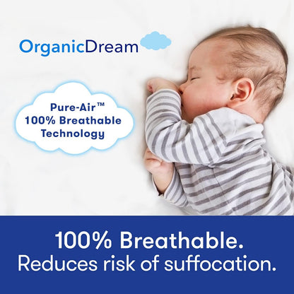 Organic Dream Pack and Play Mattress I [Dual-Sided] I Firm Infant Side + Memory Foam Toddler Side I