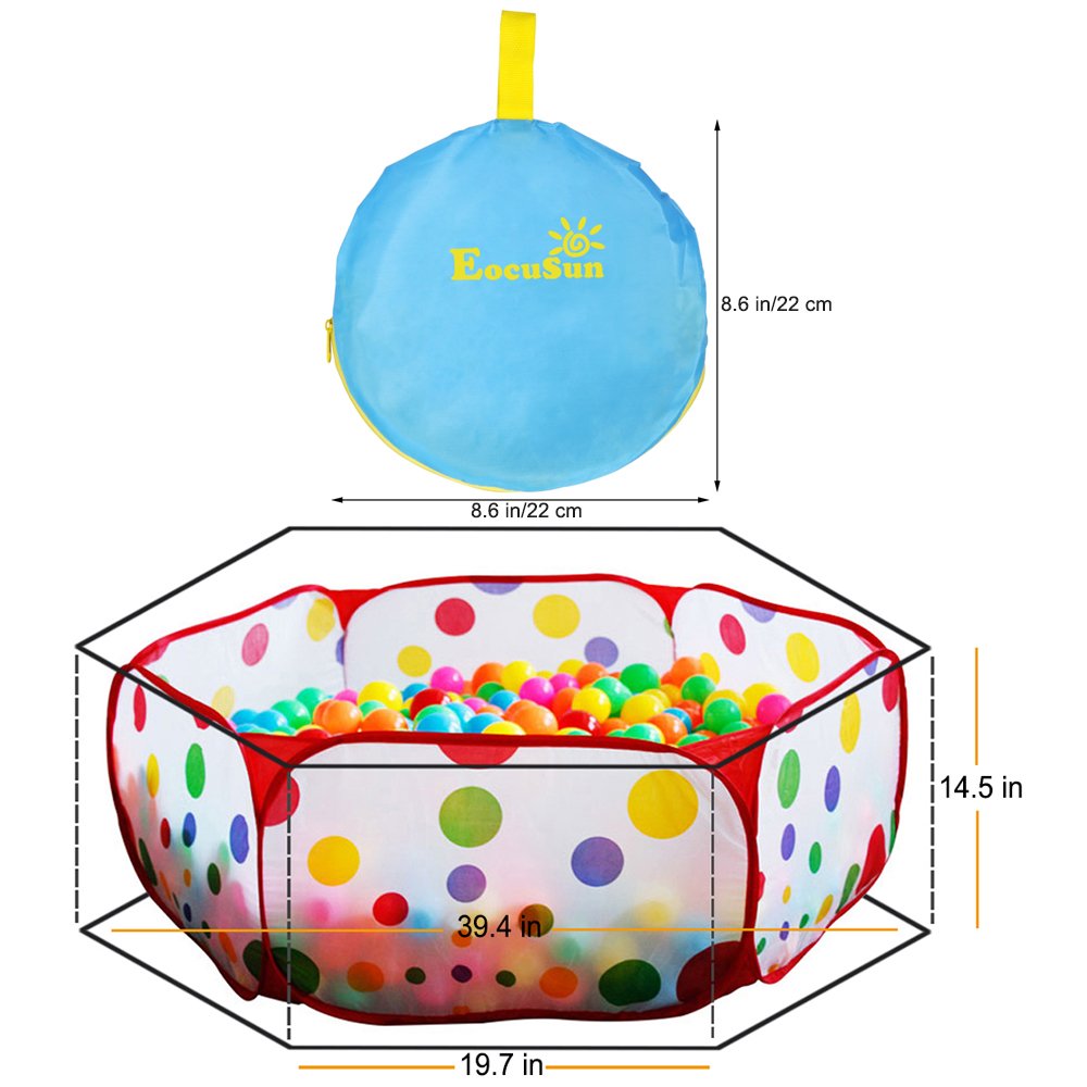 EocuSun Kids Ball Pit Large Pop Up Toddler Ball Pits Tent for Toddlers Girls Boys for Indoor