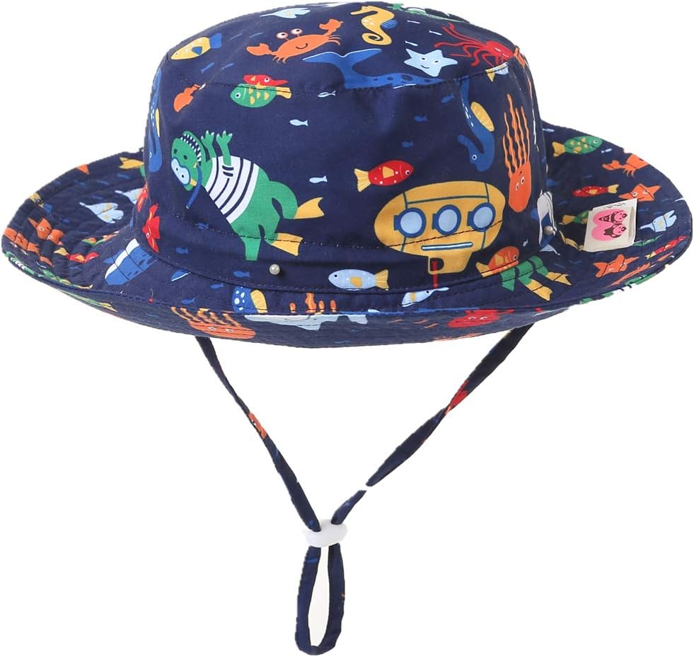 Home Prefer UPF50+ Wide Brim Sun Hat Boys Girls Sun Protection Hat Zoo Beach Swim Safari Bucket Hat