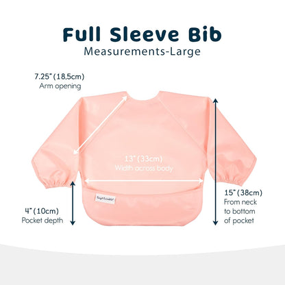 Tiny Twinkle Mess Proof Baby Bibs, 2pk Waterproof Smock Baby Bibs for Eating, Machine Washable Long